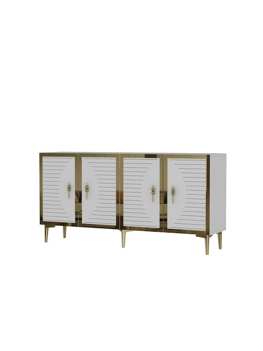 Bufet Din Lemn Alb 150x32x75cm