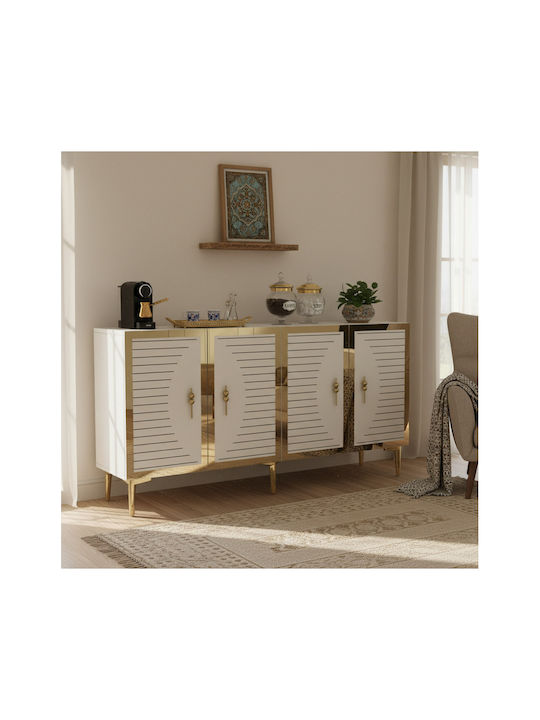 Bufet Din Lemn Alb 150x32x75cm
