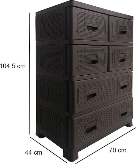 Petra-4 Kleine Aufbewahrungsmöbel Schubladen M70xB44xH104,5cm
