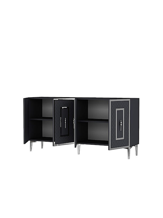 Sideboard Holz Grau 150x32x75cm