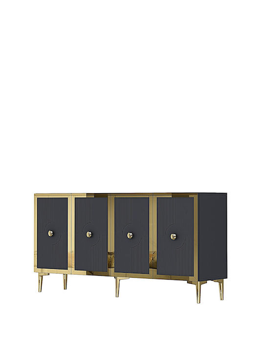 Μπουφές Ξύλινος Γκρι 150x32x75cm