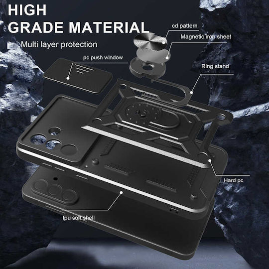 Techsuit Camshield Umschlag Rückseite Kunststoff / Silikon Schwarz (Samsung Galaxy A36 5G, Techsuit)