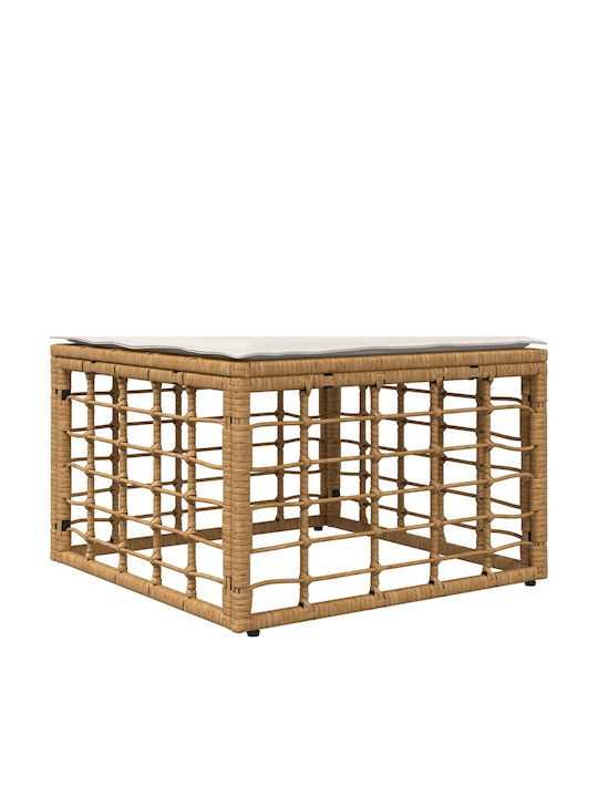 Garten- und Outdoor-Möbelsets Typsatz Wohnbereich 9 Stück Natur und Creme Weiß mit Kissen