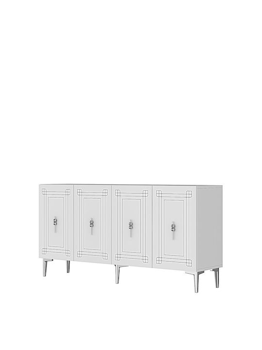 Sideboard Holz Weiß 150x32x75cm