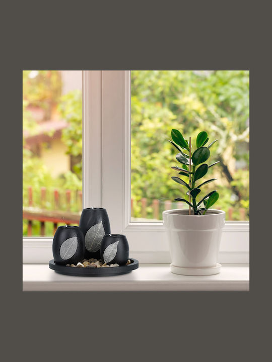 Relaxdays Suport Pentru Lumânări În Culoare Neagră 13.5x19.5cm