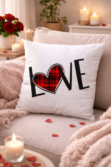 Perna De Sfântul Valentin Love Carou 45 X 45 Cm Umplutură Perna De Sfântul Valentin Love Carou 45 X 45 Cm Umplutură