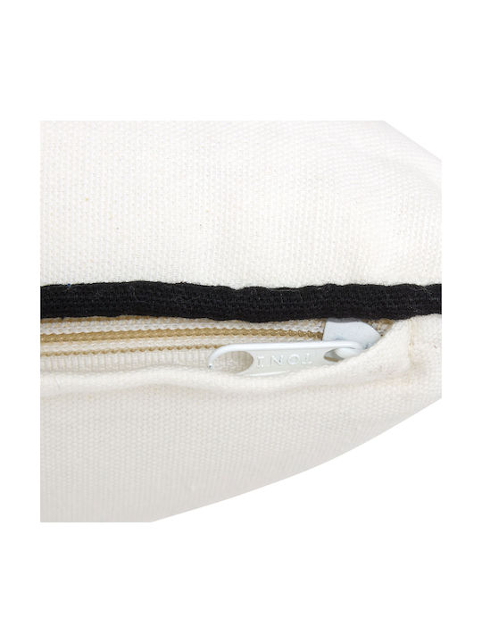Sofa Cushion Outline 100% Cotton White/Black 40x40cm