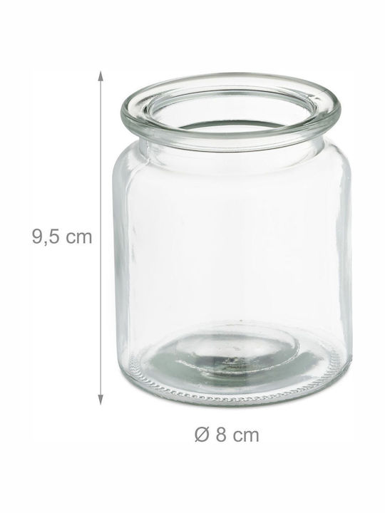 Relaxdays Set Suporturi Lumanari Din Sticlă Pentru Suporturi De Lumânări În Culoare Transparentă 9.5x8cm 12 Bucăți