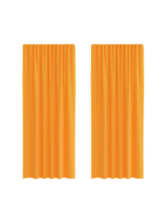 vidaXL Set Perdele Fereastră cu Capse Portocalii 140x225cm