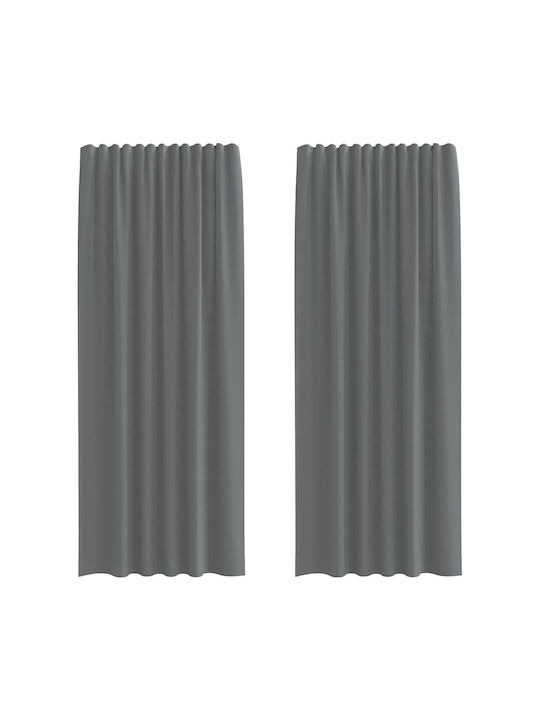 vidaXL vidaXL Vorhänge Fenster mit Oberer Registerkarte Dunkelgrau 140x225cm