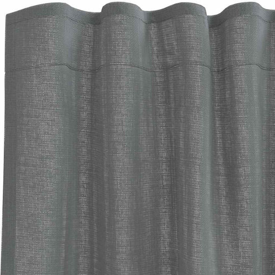 vidaXL Комплект Пердета И Завеси С Презрамки Voile Тъмносив 140x245см