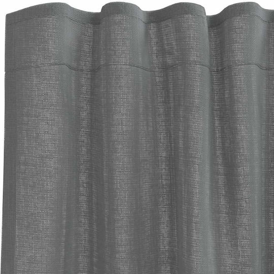 vidaXL Комплект Пердета И Завеси За Прозорец С Презрамки Voile Тъмносив 140x175см