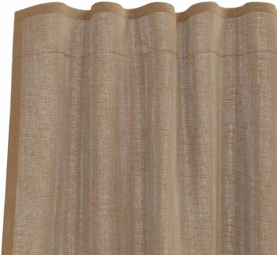 vidaXL Set Perdele Fereastra Cu Bretele Voile Maro Deschis 140x140cm