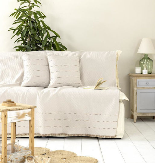Nima Decorative Pillow Case Iris From 100% Cotton Light Beige 45x45cm