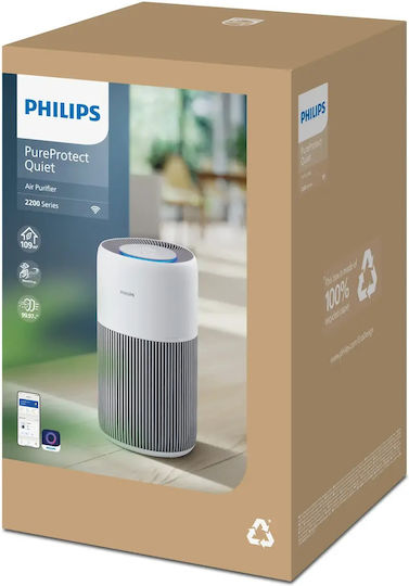 Philips Pureprotect Quiet 2200 Luftreiniger 28W für Räume 109m²