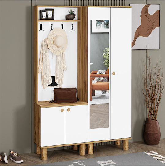 Mobilier Hol cu Oglindă Lemn Sintetic 120x35.3x185 cm
