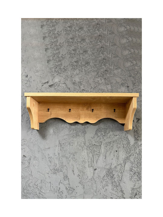 SteweHome Wooden Wall Hanger Brown 60x14x14cm