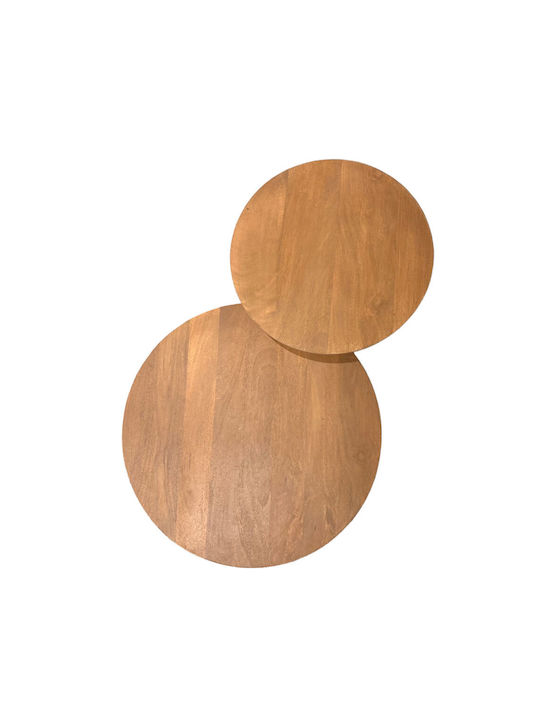Round Side Table Vertex Wooden Natural L50xW50xH55cm