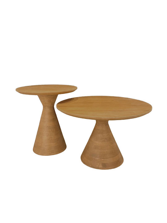 Round Side Table Vertex Wooden Natural L50xW50xH55cm