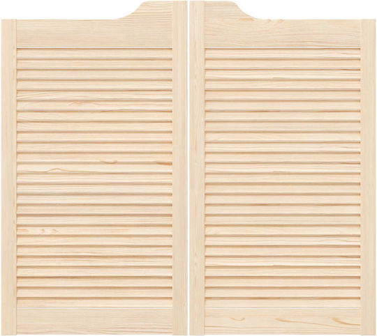 Πόρτες Swing 2 Pcs Φυσικό Μασίφ Ξύλο Πεύκου 42047170 Καφέ