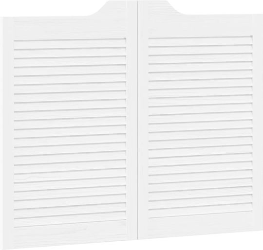 Doors Swing 2 Pcs White Solid Pine Wood 42047180 White