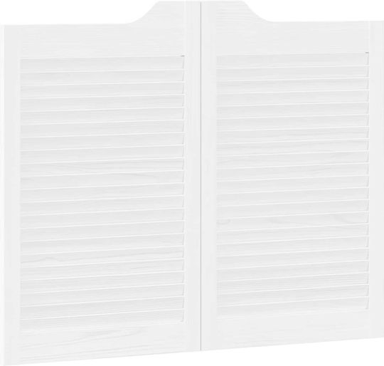 Doors Swing 2 Pcs White Solid Pine Wood 42047180 White