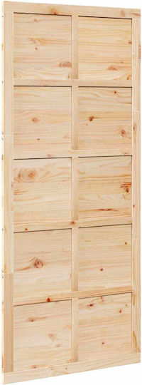 Barn Door Natural 90 x 2.5 x 208 cm Solid Pine Wood 42047146 Brown