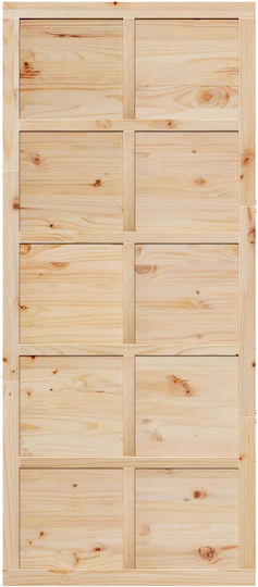 Barn Door Natural 90 x 2.5 x 208 cm Solid Pine Wood 42047146 Brown
