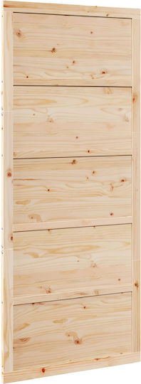 Poartă Tip Hambar Natur 100 x 2,5 x 208 Cm Lemn Masiv De Pin 42047135 Bej