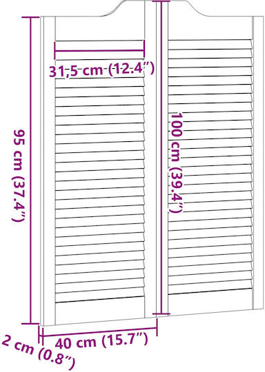Vidaxl Doors Swing Natural 100 x 40 cm Solid Pine Wood