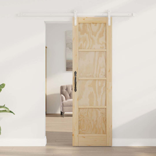 Vidaxl Плъзгаща Се Врата Естествено Бяло 61 X 198,5 См