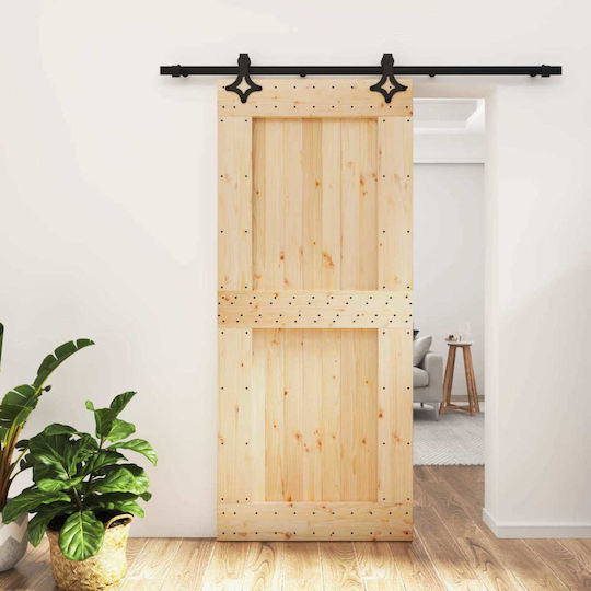 Vidaxl Συρόμενη Πόρτα Φυσικό Μαύρο 90 X 210 Cm Vidaxl Συρόμενη Πόρτα Φυσικό Μαύρο 90 X 210 Cm
