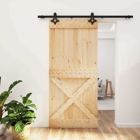 Vidaxl Συρόμενη Πόρτα Φυσικό Μαύρο 95 X 210 Cm Vidaxl Συρόμενη Πόρτα Φυσικό Μαύρο 95 X 210 Cm