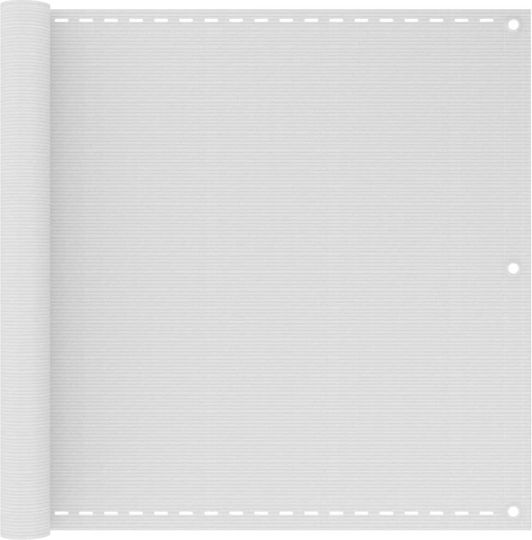 vidaXL Rechteckiger Veranda-Teiler Schattengewebe Weiß mit Hoop 0.9x4m hergestellt aus HDPE