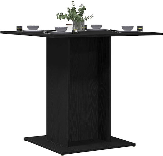 Esstisch aus Holz Schwarz Eiche 80x80x75cm