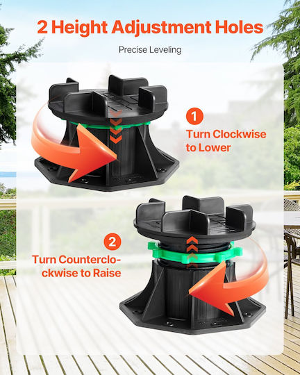 Vevor Plastic Furniture Legs with Regulator 8 Pieces Black