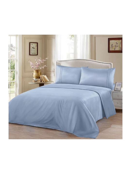 Sheet Sets Queen 220x240cm. Light Blue 4pcs