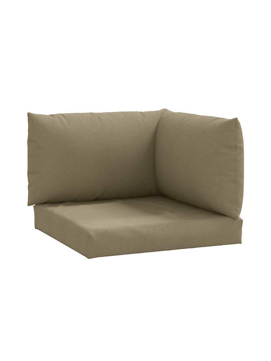 vidaXL Garden Chair Cushions with Backrest Taupe 3 Pieces