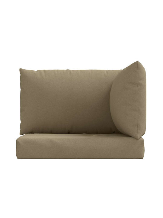 vidaXL Garden Chair Cushions with Backrest Taupe 3 Pieces