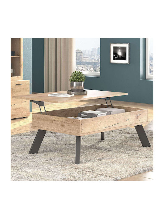 Măsuță Centrală Rectangulară Nr 12 din Lemn cu Mecanism de Ridicare Stejar Miere 119x66.5x41cm
