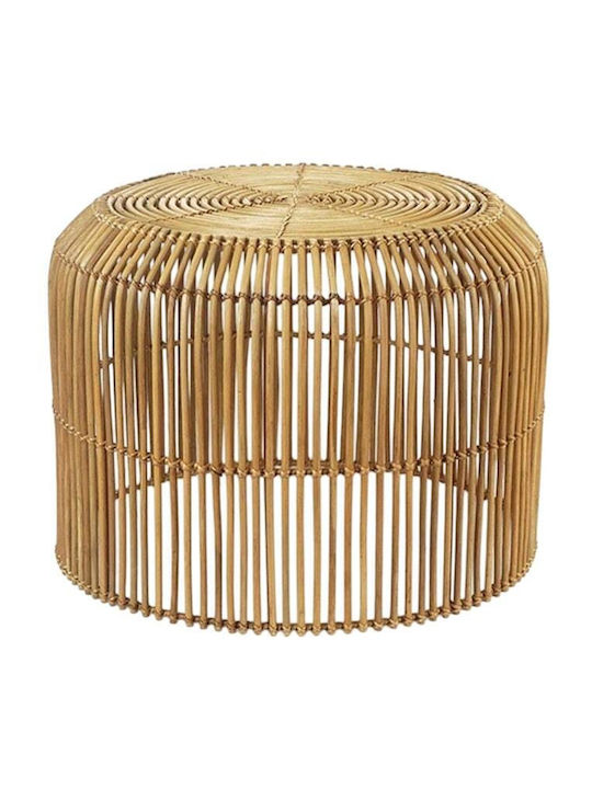 Round Side Table Noxic Made of Beige Bamboo 40x40x40 cm