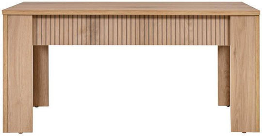 Rectangular Central Coffee Table Alicante Wooden with Drawers Natural Canella Oak M100xW50xH47cm