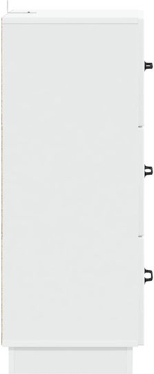 Comodă de Depozitare din Lemn cu 3 Sertare L33xl34,5xÎ87cm