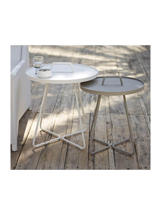 Round Side Table Move Aluminum Gray L52xW52xH60cm.