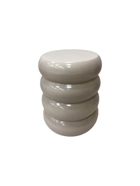 Round Side Table Venezia White W35xL35xH46cm