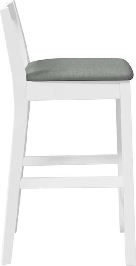 Taburete Bar Cu Spătar Din Lemn Alb 2 Buc 35.5x42.5x79.5 cm