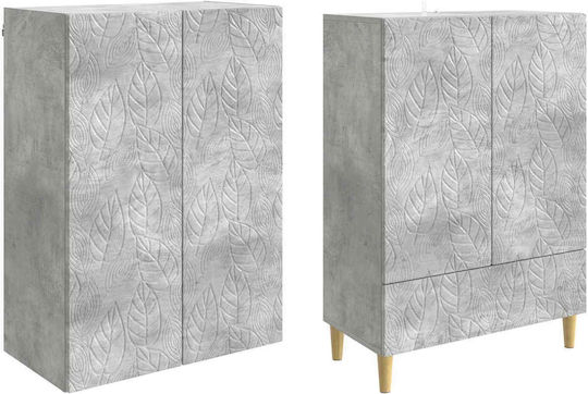 Bücherregale Grau Beton (2Stück) 66x34.5x95cm