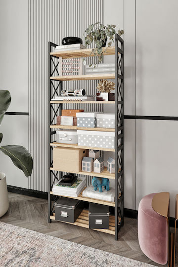 Black Bookcase 47x18x120cm