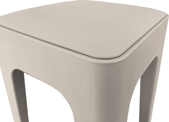 Outdoor Garden Stool Made of Polypropylene 685700 with Cappuccino Cushion 28x28x47cm