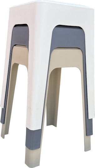 Outdoor Garden Stool Made of Polypropylene 685700 with Cappuccino Cushion 28x28x47cm